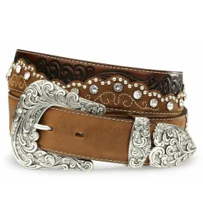 Women's  Kaitlyn Crystal Leather Western Belt by Tony Lama C50499