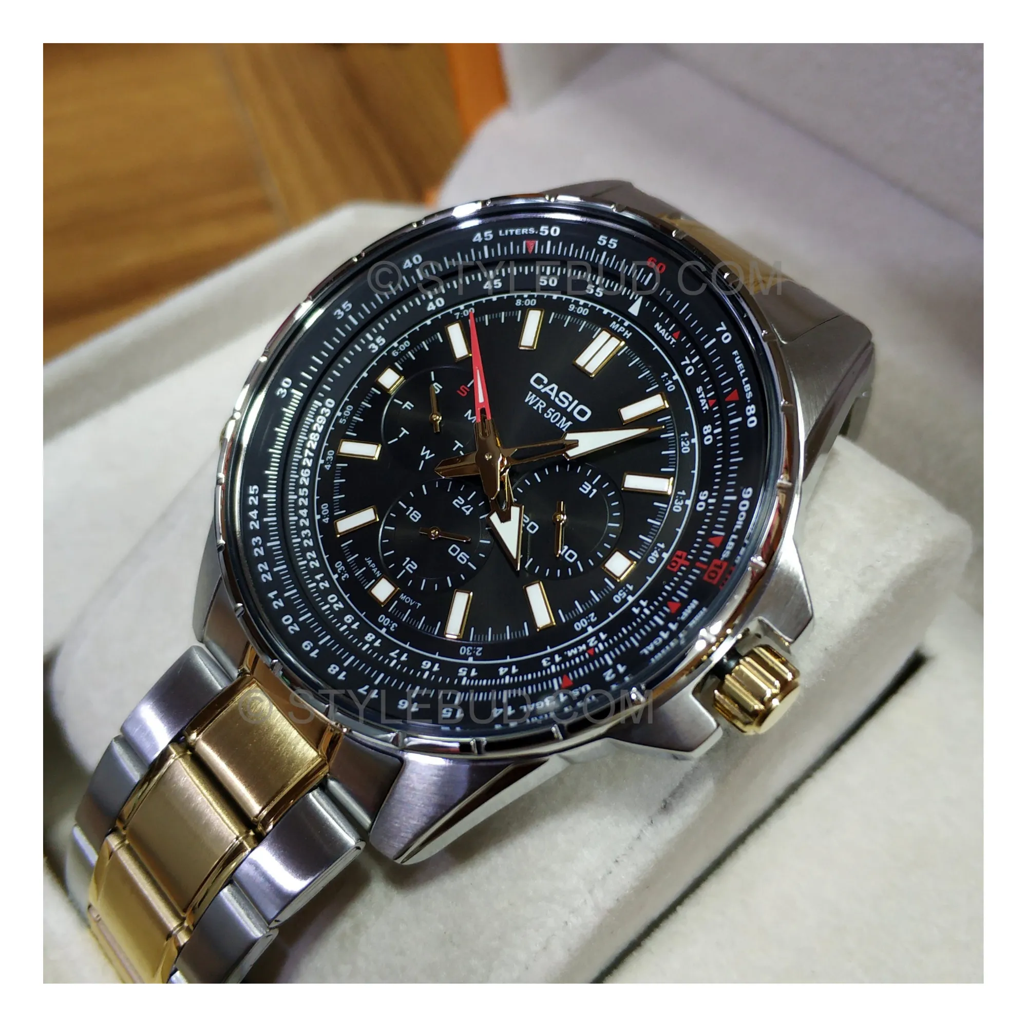 WW0231 Casio Enticer Sweep Second Stainless Steel Chain Watch MTP-SW320SG-1AVDF