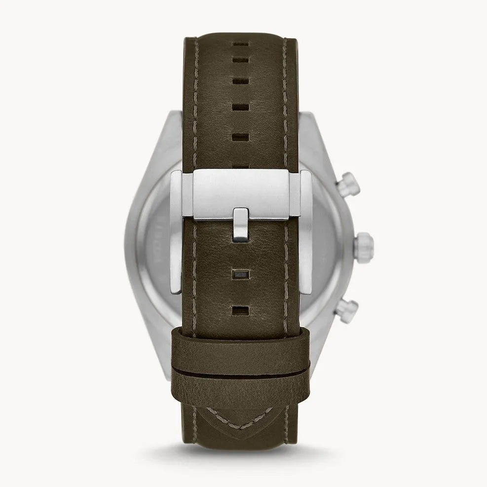 WW1738 Fossil Wilkin Multifunction Stainless Steel Silver Leather Belt Watch BQ2614