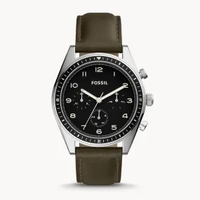 WW1738 Fossil Wilkin Multifunction Stainless Steel Silver Leather Belt Watch BQ2614