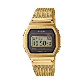 WW1919 Casio Vintage Illuminator Stainless Steel Golden Mesh Chain Watch A1000MGA-5EF
