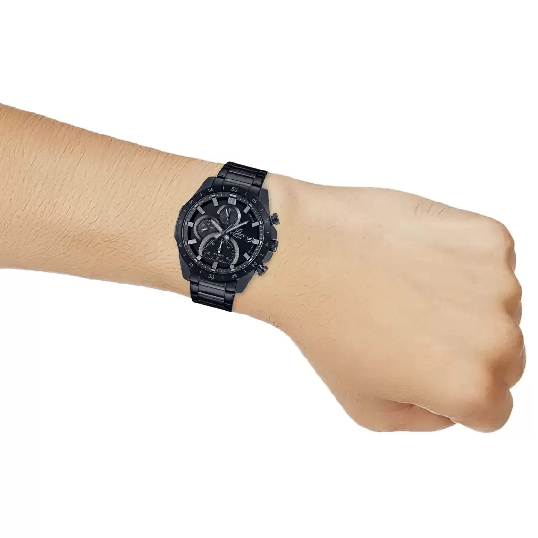 WW2068 Casio Edifice Chronograph Stainless Steel Black Chain Watch EFR-571MDC-1AVUDF
