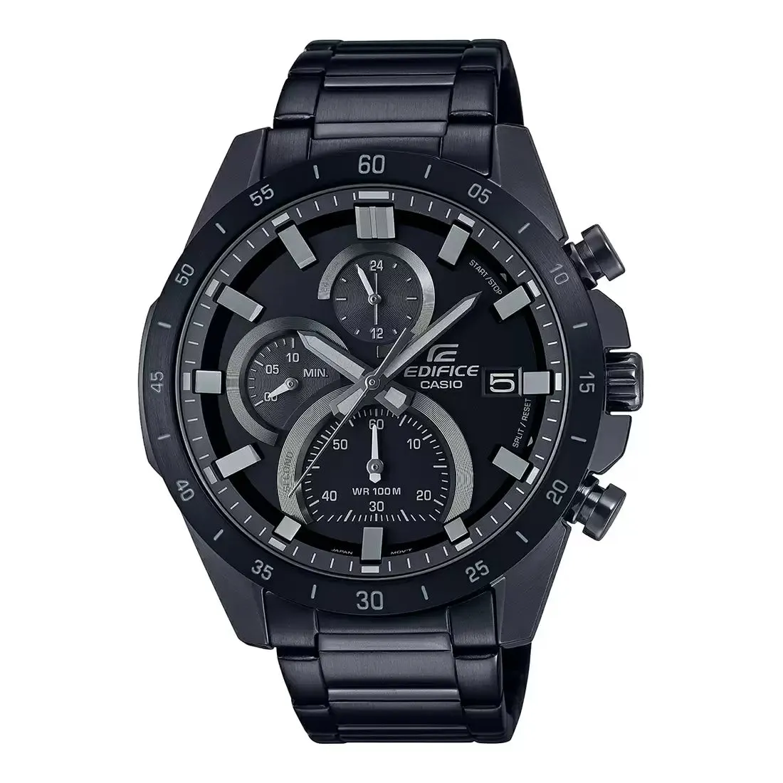 WW2068 Casio Edifice Chronograph Stainless Steel Black Chain Watch EFR-571MDC-1AVUDF